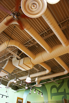 Spiral pipe can be used as an architectural design element.